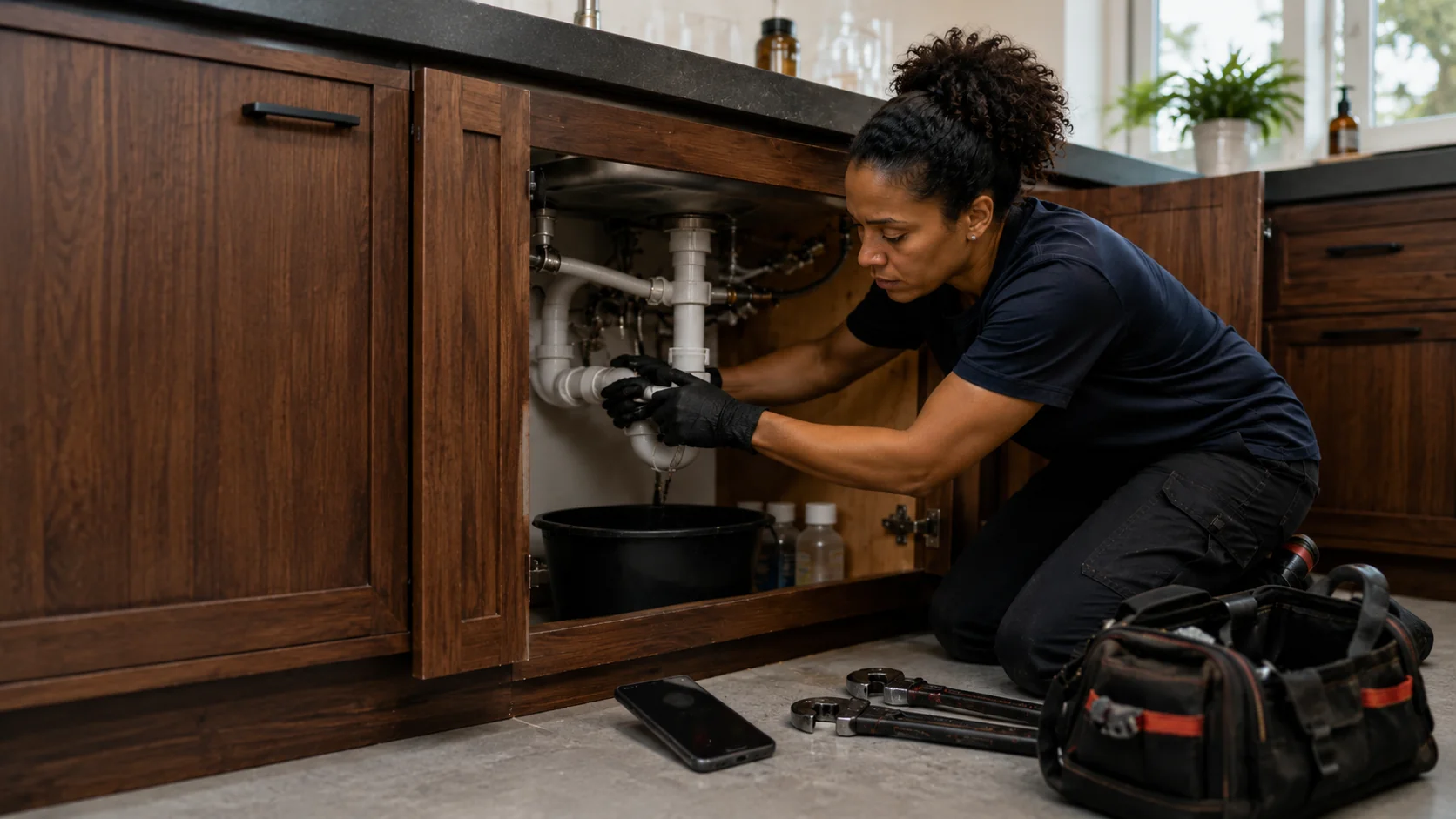 Plumber working